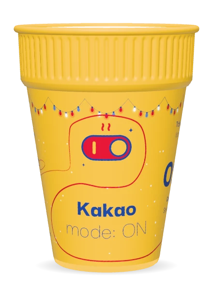 Žlutý kelímek „Kakao mode: ON“ z edice Gen Z